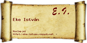 Eke István névjegykártya